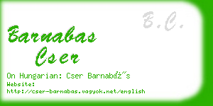 barnabas cser business card
